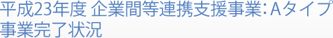 平成23年度 企業間等連携支援事業：Aタイプ 事業完了状況