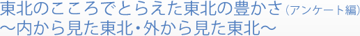 東北のこころでとらえた東北の豊かさ(アンケート編)～内から見た東北・外から見た東北～