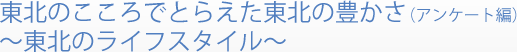 東北のこころでとらえた東北の豊かさ(アンケート編)～東北のライフスタイル～