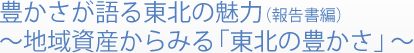 豊かさが語る東北の魅力(報告書編)～地域資産からみる東北の豊かさ」～